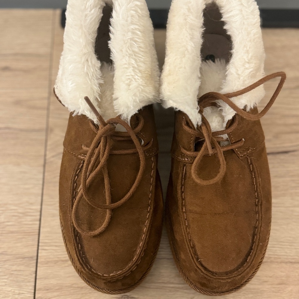 Cozy Brown Suede Fur-Lined Boots